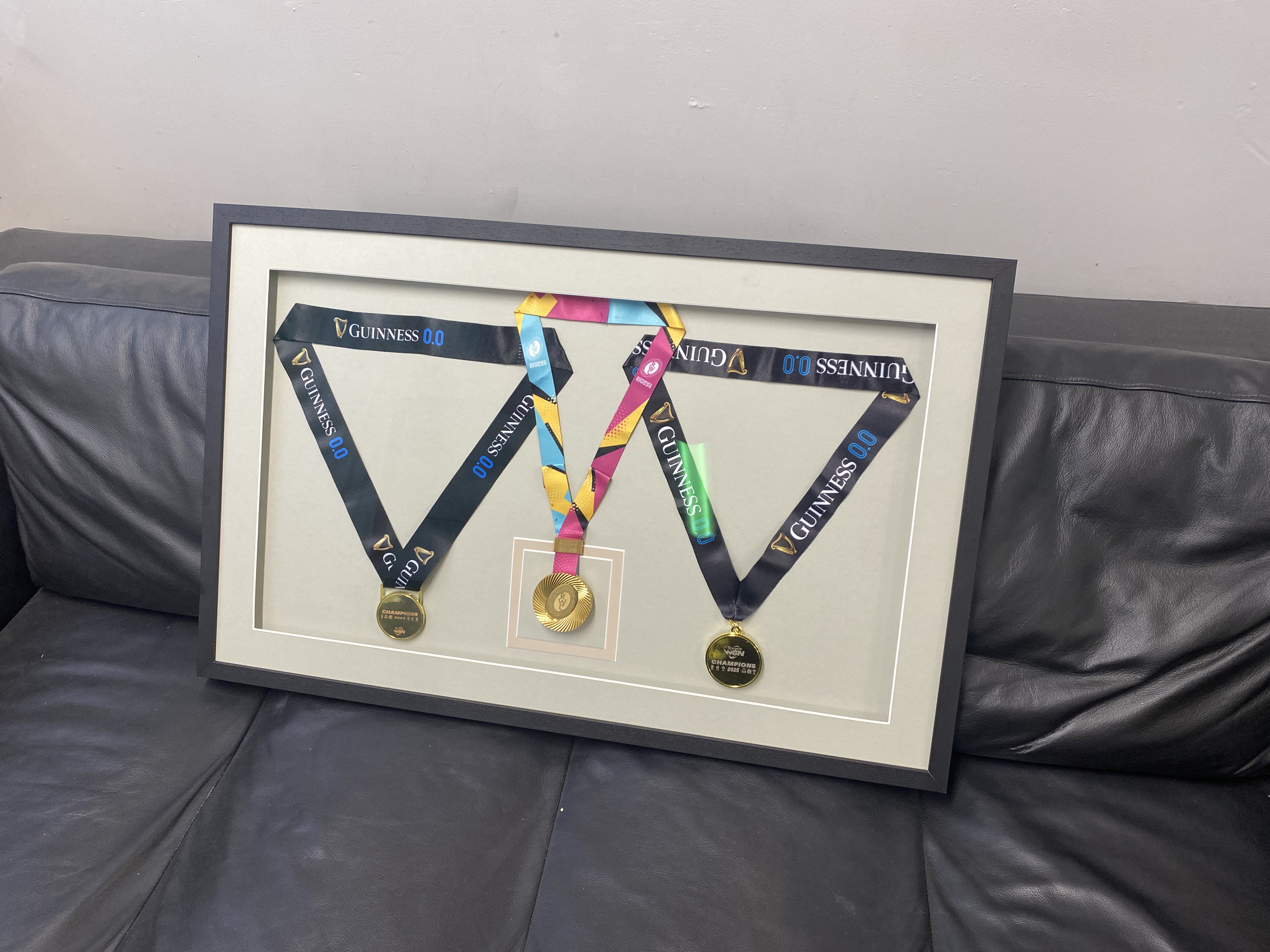 Bespoke memorabilia frame featuring medals